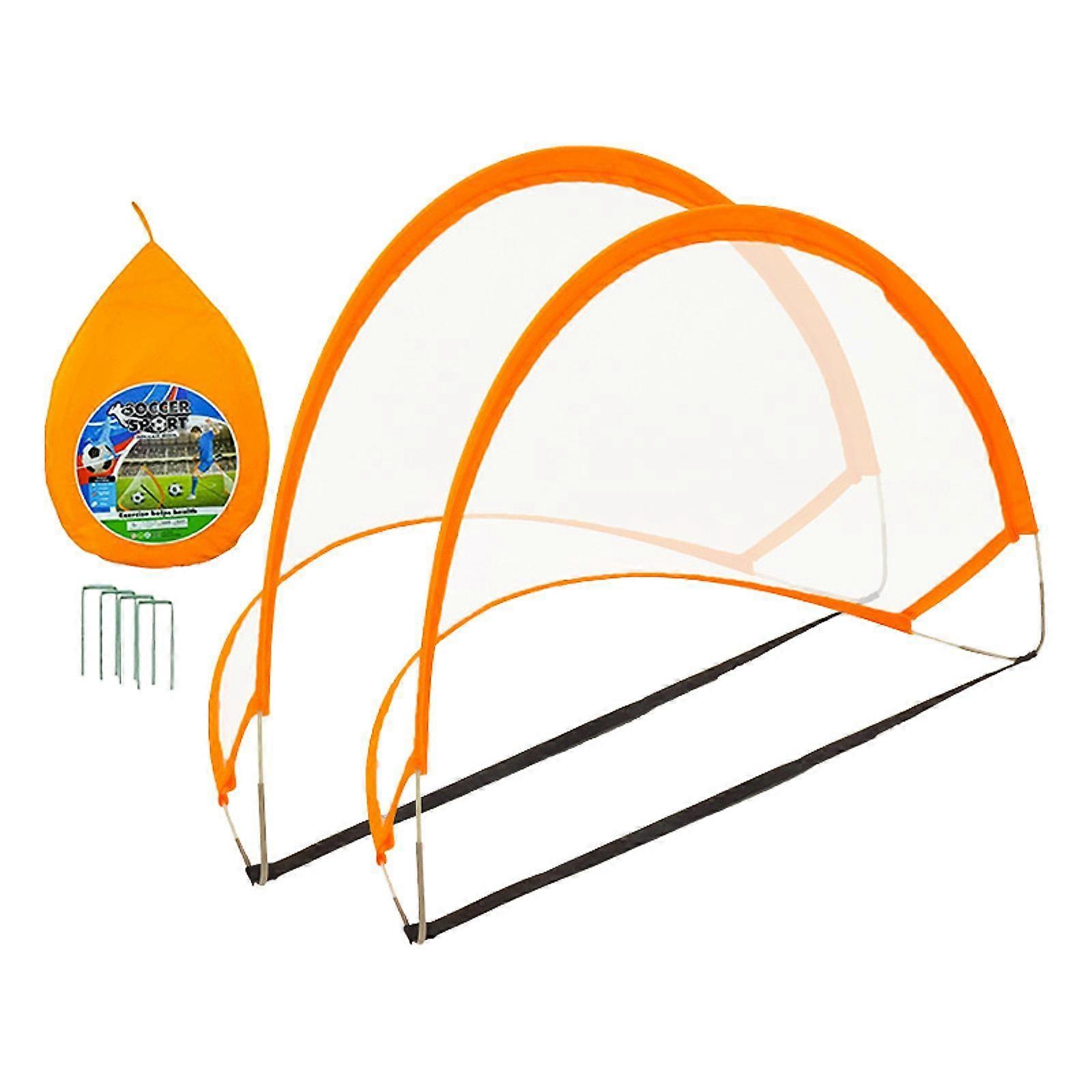 2x Kids Soccer Goals Lightweight Football Goal Frame for Lawn Backyard Beach 125 x 80 x80 cm