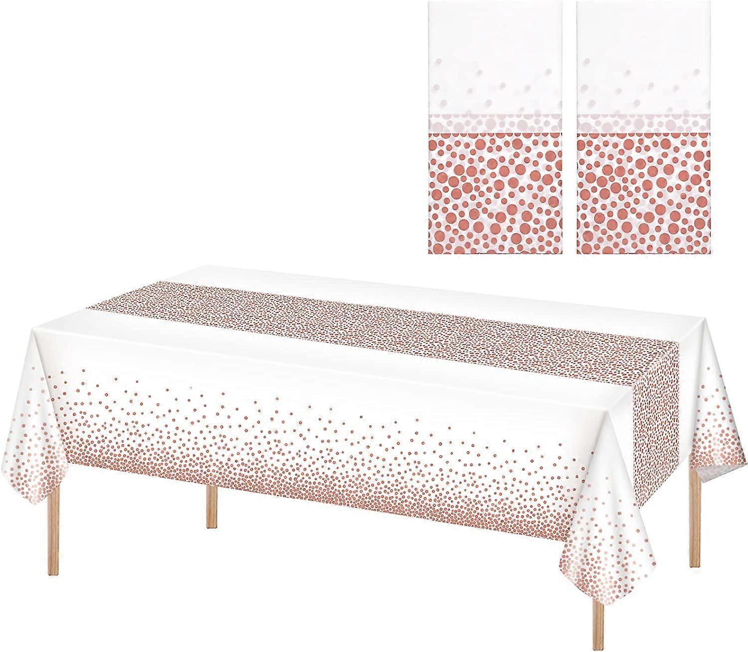 2Pcs Plastic Tablecloths, Polka Dot Tablecloth, Tablecloths for Rectangle Tables, Stain Proof Party Tablecloths, Table Covers, Table Cloths, Wedding/C