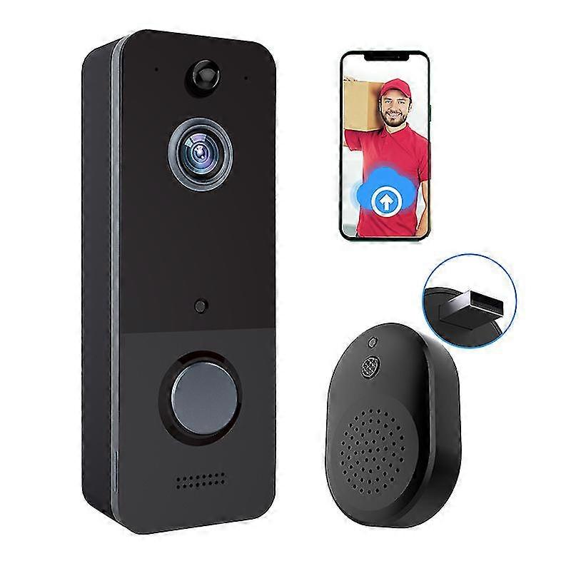 ワイヤレスドアベルカメラ、Pirモーション検出付きスマートビデオドアベルカメラ、クラウドストレージ、HDライブ画像、ナイトビジョン、2.4g Wifi互換