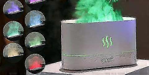 Colorful Flame Air Aroma Diffuser Humidifier, Upgraded 7 Flame Color Noiseless Essential Oil Diffuser For Home,office,yoga With Auto-off Protection 18