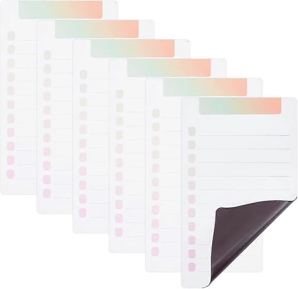 6 Sheet to Do List Grocery List Whiteboard Sheet for Fridge 8.3" x 5" to Do List Pad