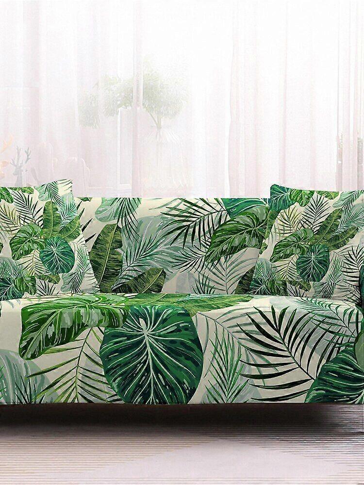 3D Tropical Palm Leaf Print Sofa Covers Dust-proof Sofa Towel Stretc Slipcover