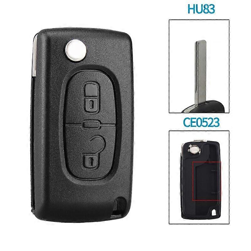 2 Buttons Flip Folding For PEUGEOT 206 307 308 207 407 408 For Citroen C2 C3 C4 C5 C6 C8 Car Remote Key Case Shell  Key Blanks