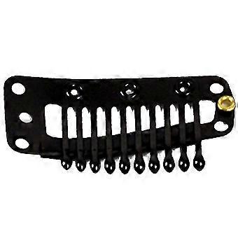 20pcs 10-teeth Snap-comb Wig Clips With Rubber For Hair Extension (black)