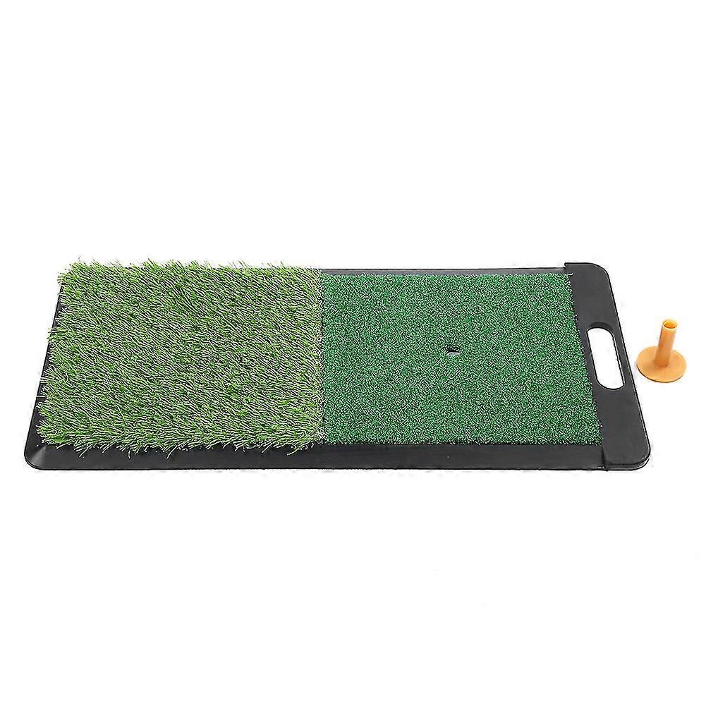 Indoor Outdoor Golf Hitting Mat with Rubber Tee - Practice Swing on Realistic Grass Mats