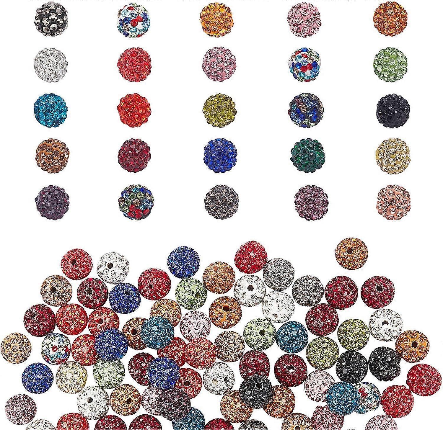 100pcs 10mm Crystal Beads Rhinestones Beads