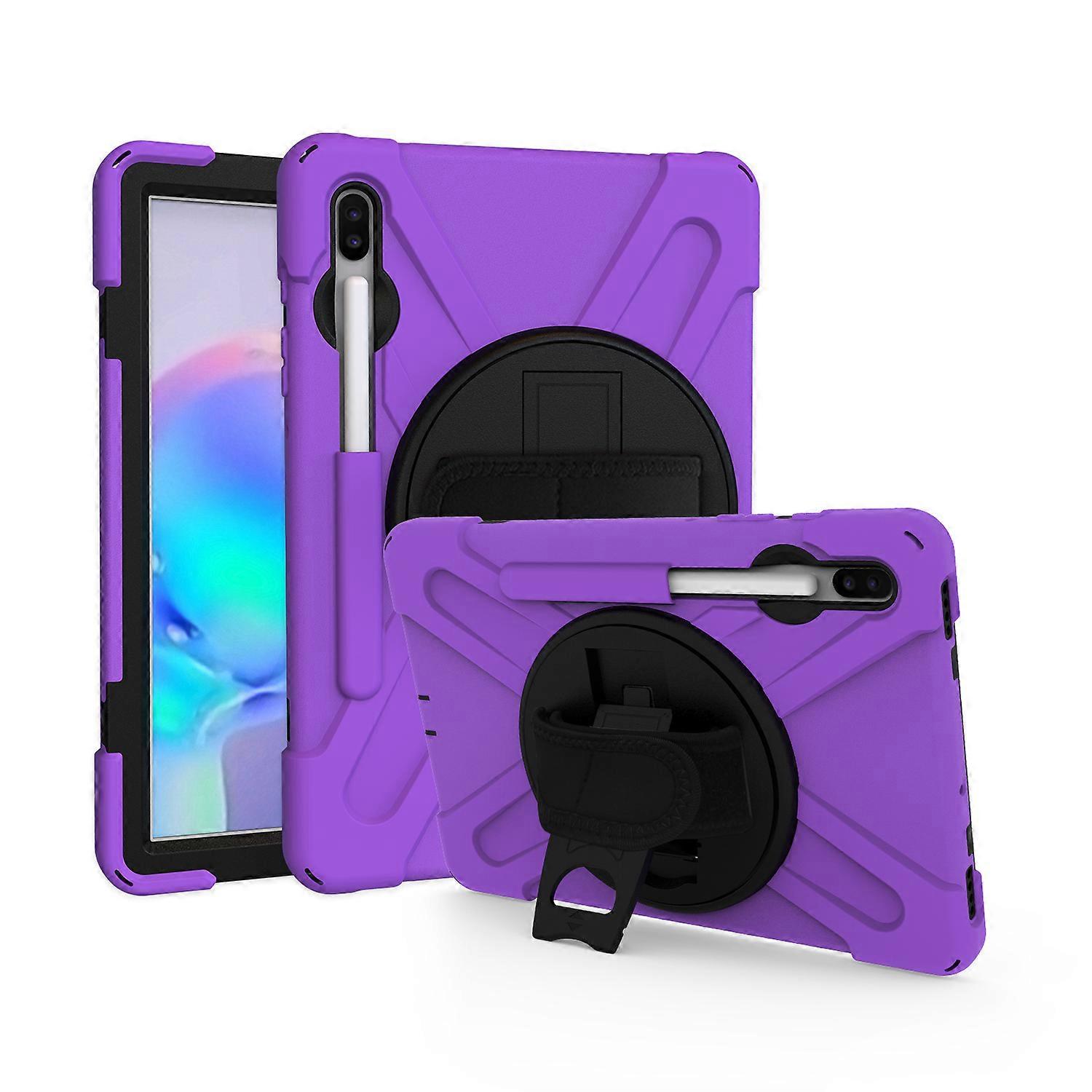X-Shape PC + TPU Combo Case with Hand Strap Kickstand for Samsung Galaxy Tab S6 SM-T860 (Wi-Fi)/T865 (LTE)