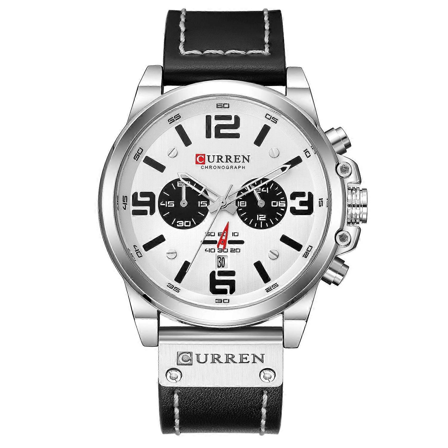 Curren Waterproof Men Quartz Watch White Shell White