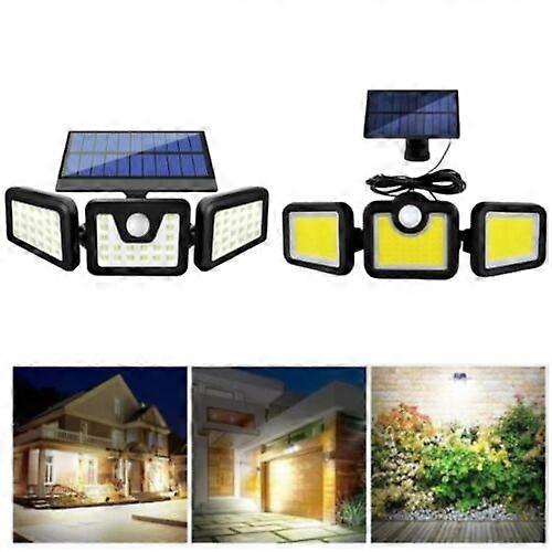 2024 New Spot Flood Lights Motion Detected Spotlight Garden Solar Motion Sensor Lights 3 Heads Security Lights