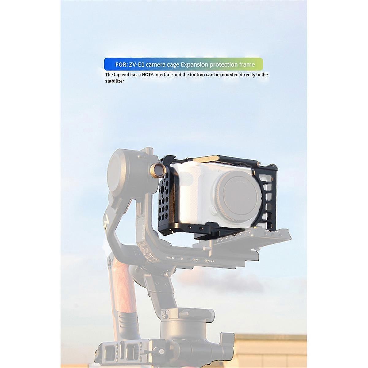 For Zve1 Camera Protective Frame Aluminum Alloy Camera Protective Cage Camera Slr Stabilizer W/ Cold Shoe Mount
