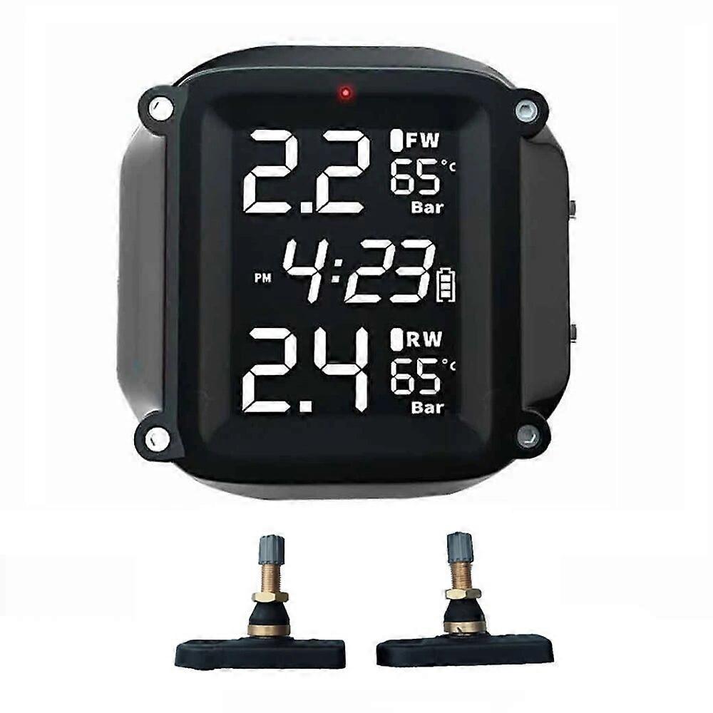 Wireless Tire Pressure Monitoring System Motorcycle Tire Pressure MonitorElectric Motorcycle TPMS DetectorUSB Charging Port  A