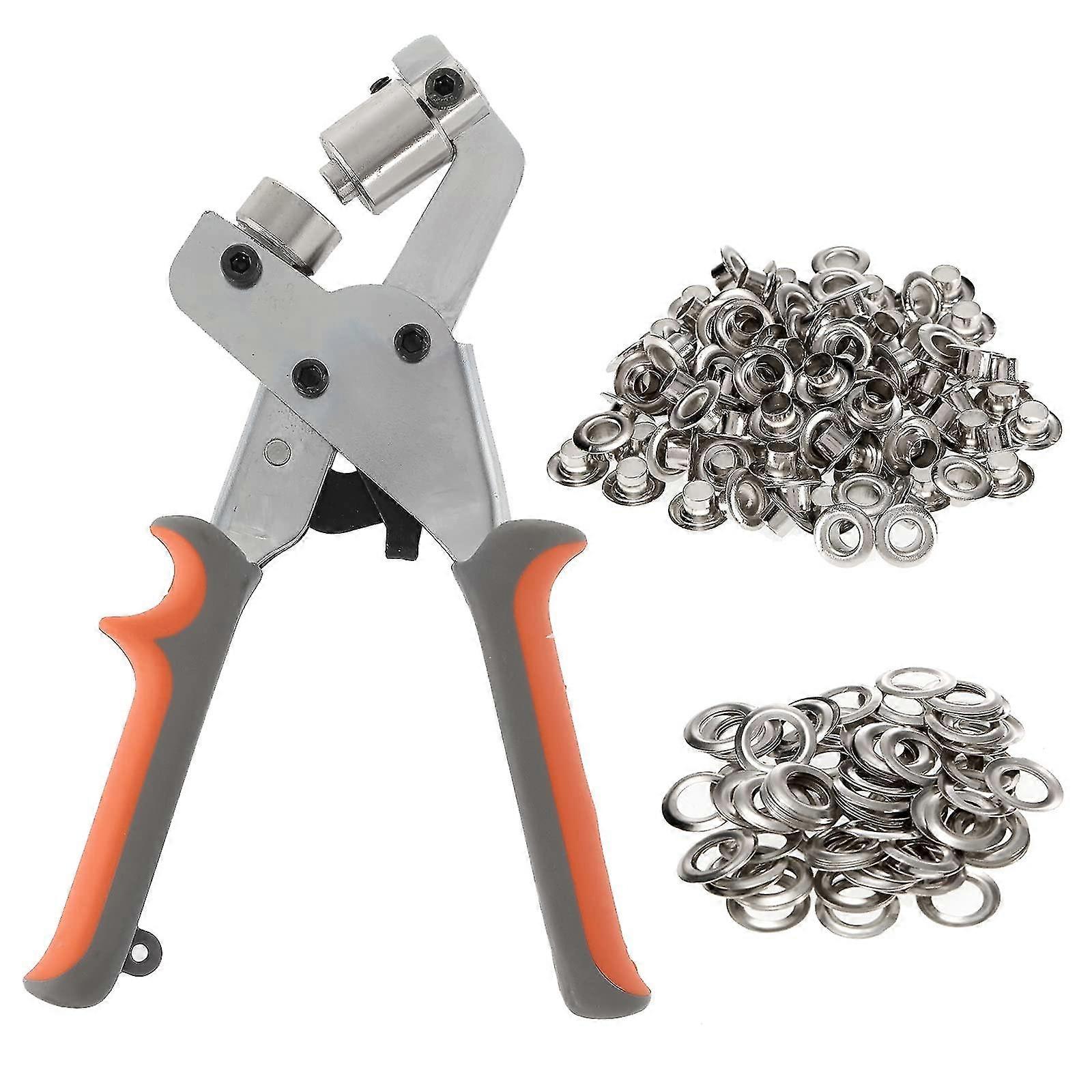 Eyelet Punch Kit Grommet Press Punch Kits With 500 Grommets Of 38 Inch (10mm) Grommet Tool Kit Handheld Hole Punch Kit For Belts Leather Canvas
