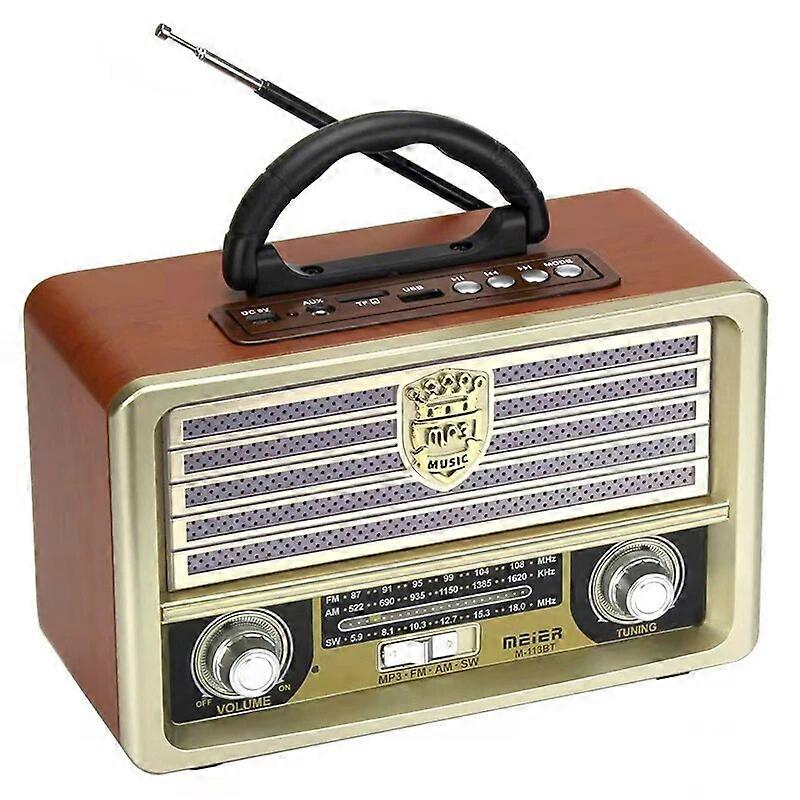 Wooden Retro Bluetooth Radio FM / AM / SW Rechargeable Radio Card TF USB Remote Control Bluetooth Speaker Audio Components