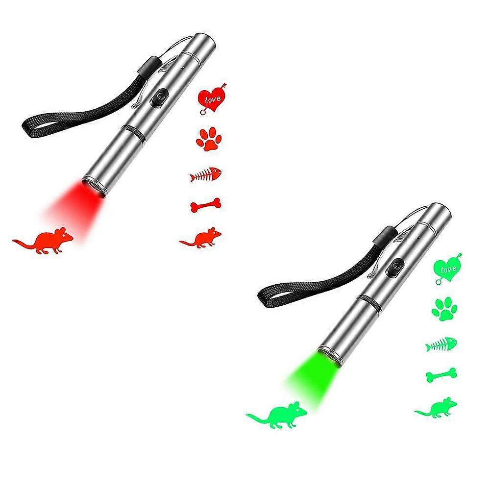 Stainless steel projector funny cat flashlight led multi-pattern pet toy
