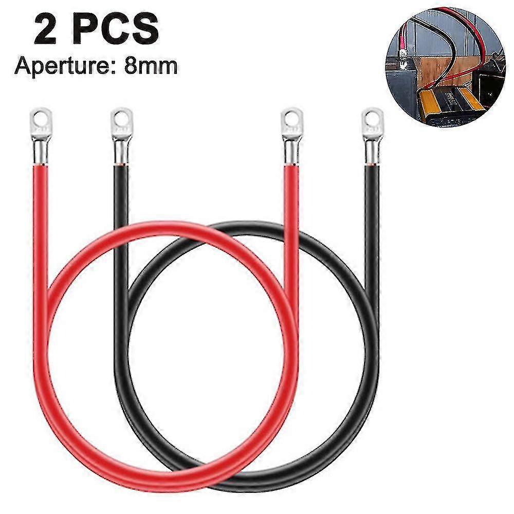 Battery Cables Set With Terminals, 3/8-inch Lugs (positive And Negative) Compatible With Motorcycle, Automotive, Marine, Solar, Atv, Rv, Mower, Oxygen