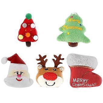 5pcs Cat Christmas Toys Cat Toys Indoor Cats Teething Chew Toys Cute Plush Kitten Toys