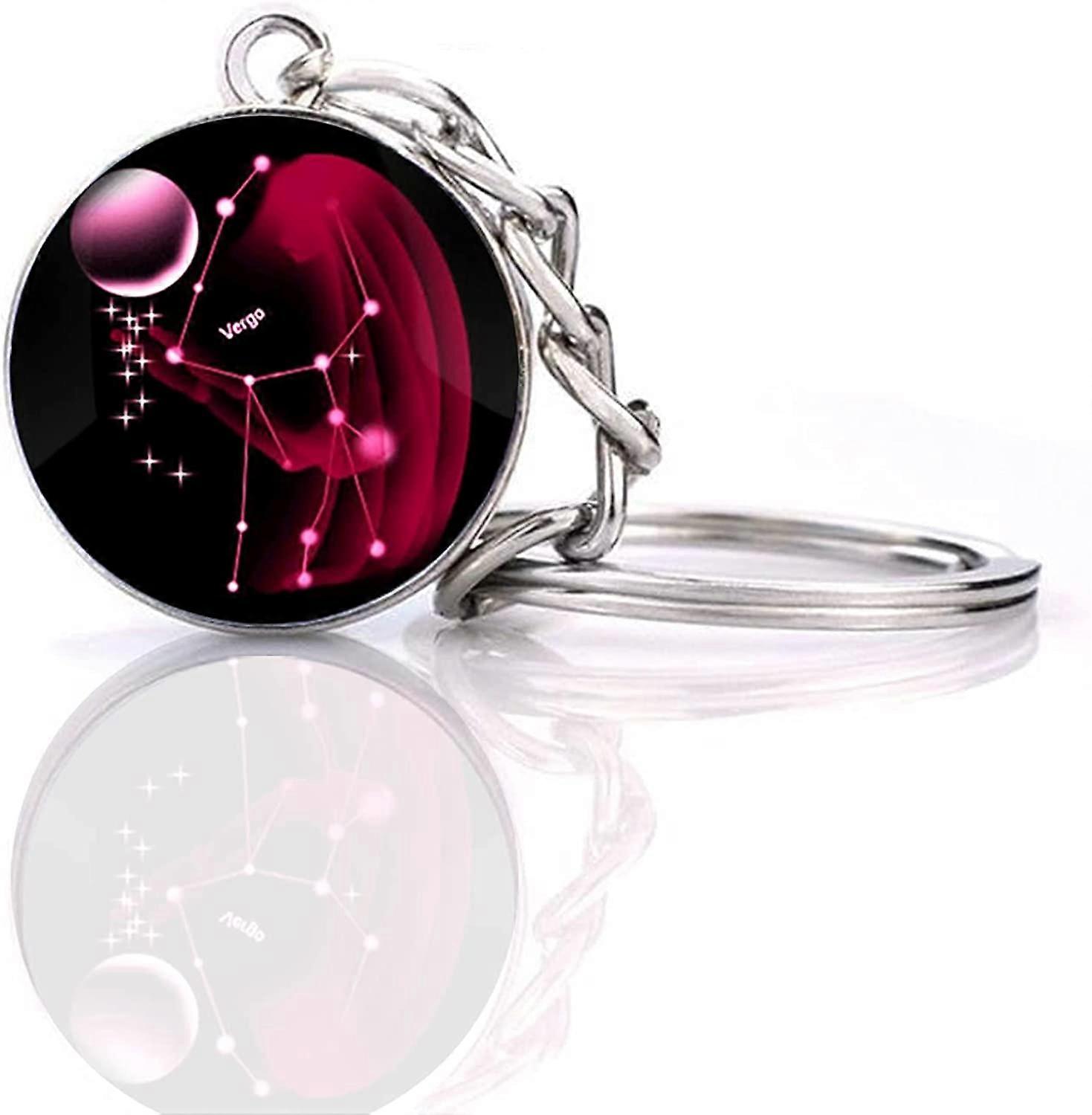 Zodiac 12 Constellation Glow In The Darkクリエイティブギャラクシーキーホルダー