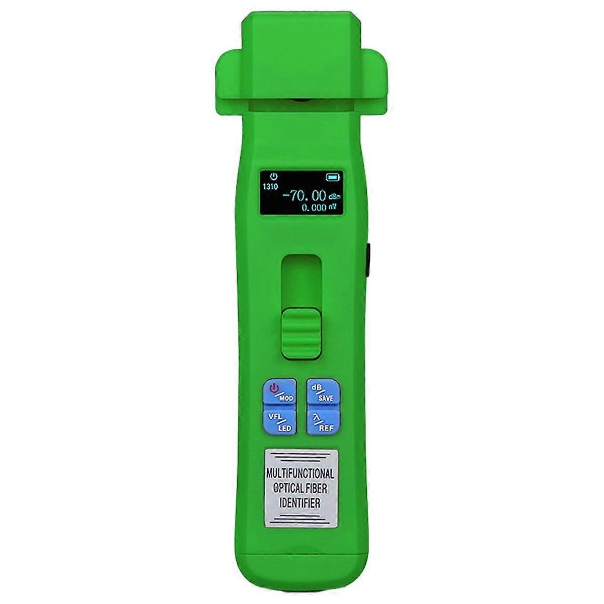 Green -C607 Rechargeable Optical Fiber Identifier + OPM + VFL + LED Light Fiber Optic Cable Tester