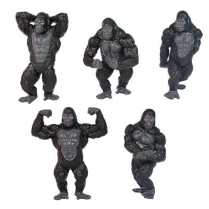 5 Stück Gym Version Gorilla King Kong Ornament Figur Handmodell - MXBC