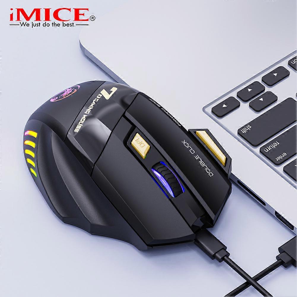 RYRA 2.4G Wireless Mouse DPI3200 7 Keys Double Click Free Mute Rechargeable Colorful Breathing Light Wireless Gamming Mouse