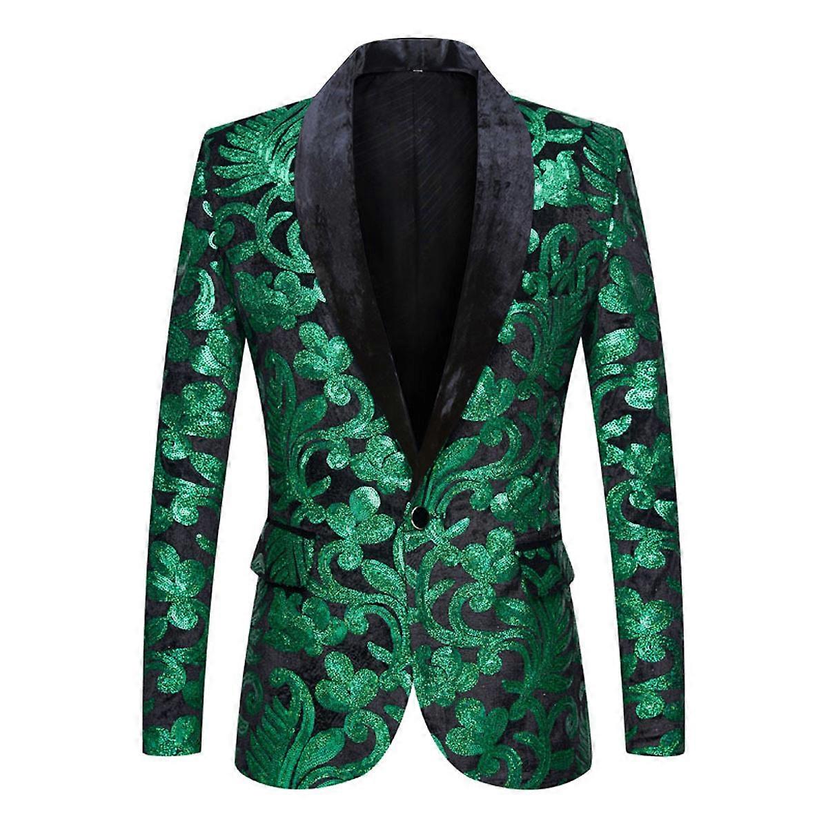 Men's sequined velvet blazer suit