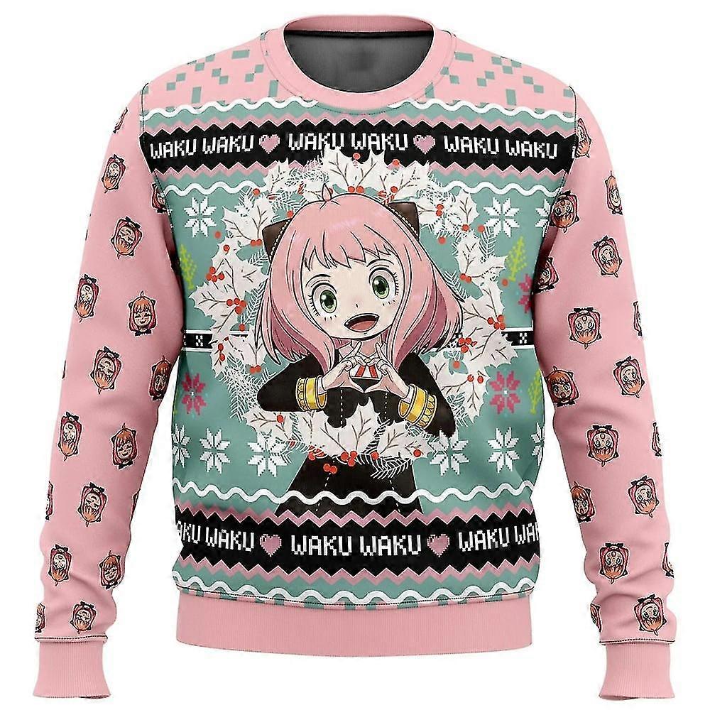 Anya Forger Waku Spy X Family Škaredý vianočný sveter Darček Vianočný karneval Unisex Pulóver Mikina