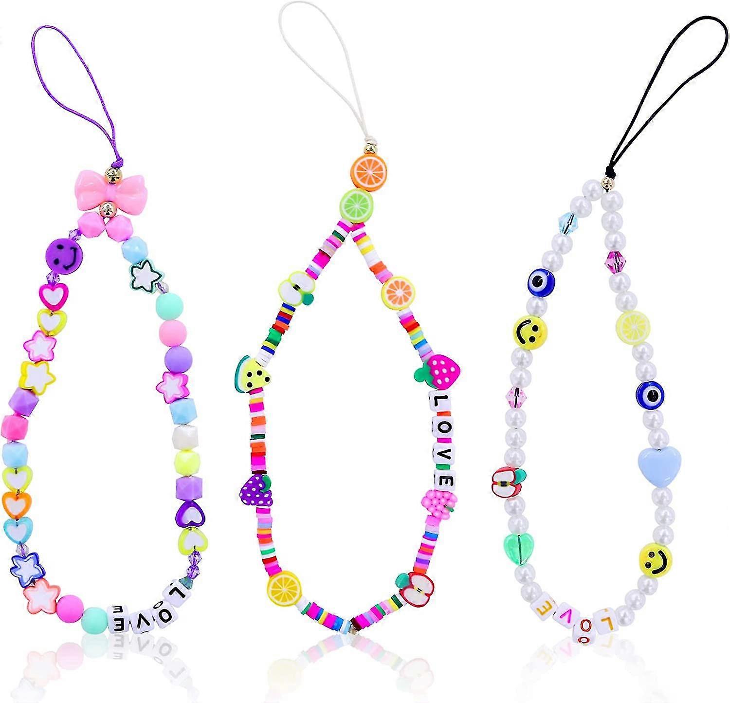 3 Universal Mobile Phone Chain Pearl Mobile Phone Pendant, Mobile Phone Blue