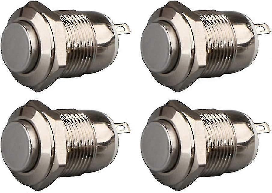 4pcs Momentary Push Button Waterproof Stainless Steel Push Button