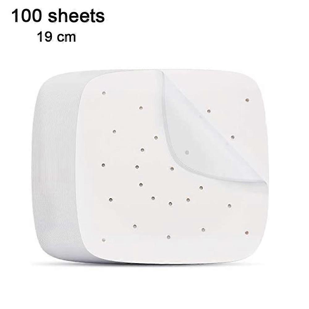 100 stycken fritösfoder, perforerat papper, ångpapper, ångat bullpapper, oljeabsorberande papper