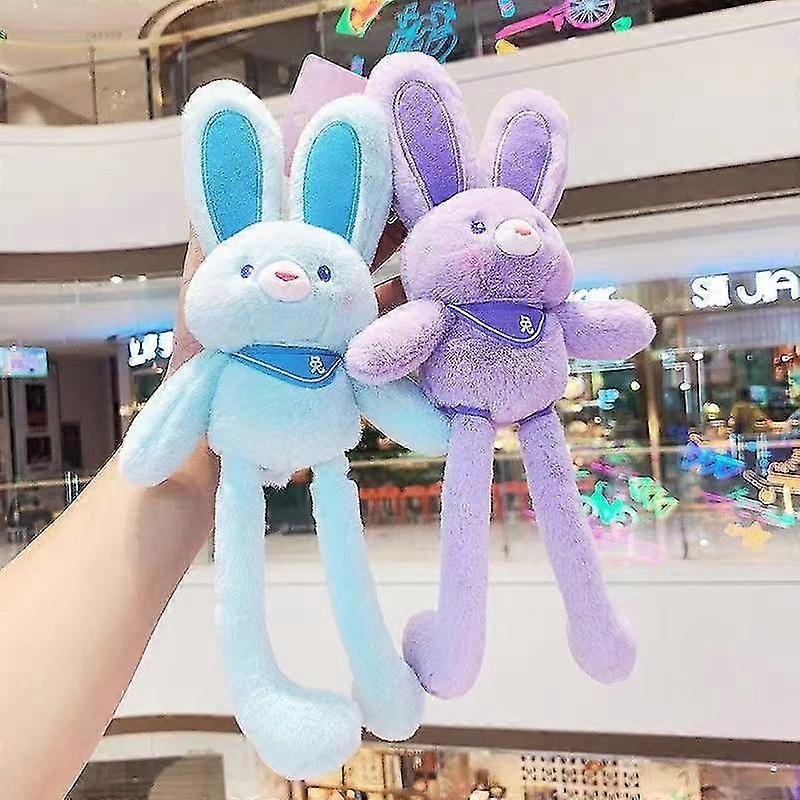 Pull The Rabbit Basket Stuffers Rabbit Keychain Pull Up Rabbit Plush Toys Soft Plushie Toys Stress Relief Rabbit Toy Birthday