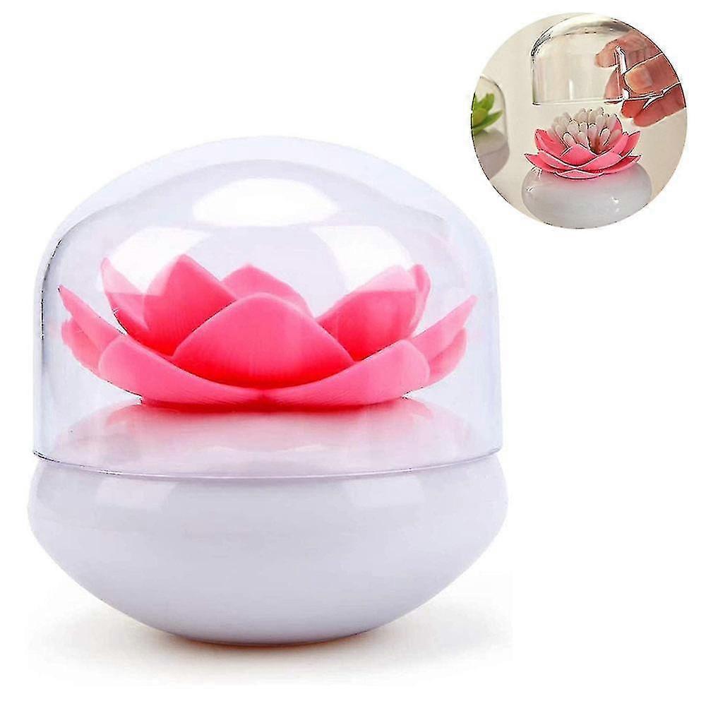 Cotton Swab Organizer Lotus Shape Swab Cosmetic Storage Toothpick Container