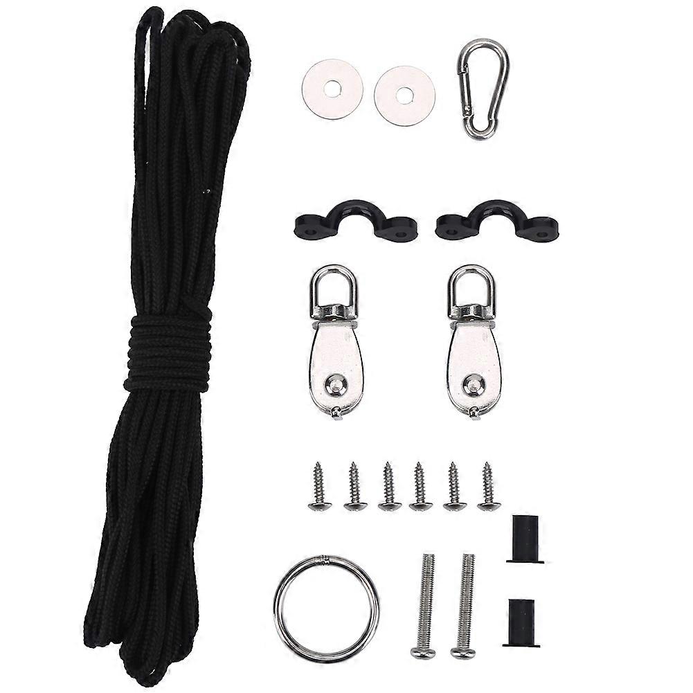 Stable Kayak Canoe Anchor Trolley Kit System with Pulley Pad Eye Ring Hook Accessory Set