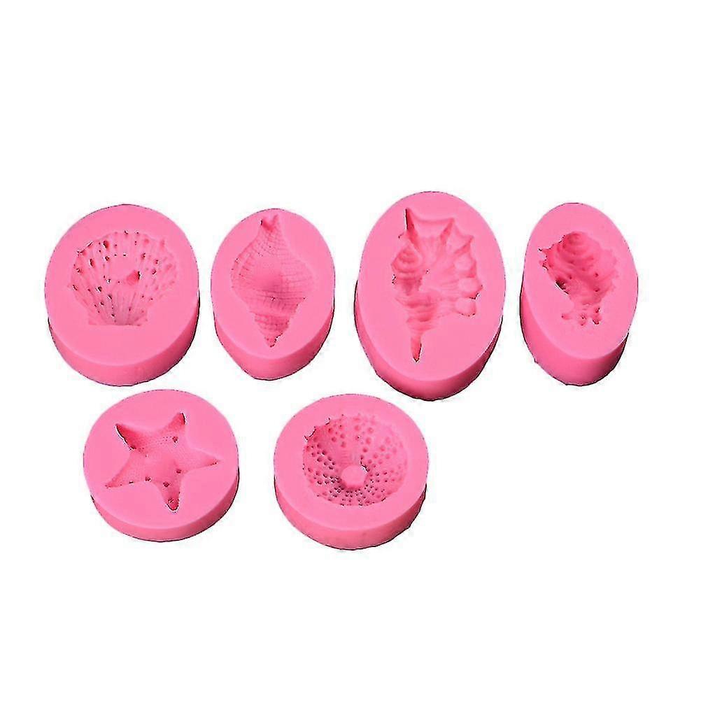 6pcs Ocean Series Pearl Conch Shell Seashell Silicone Mold