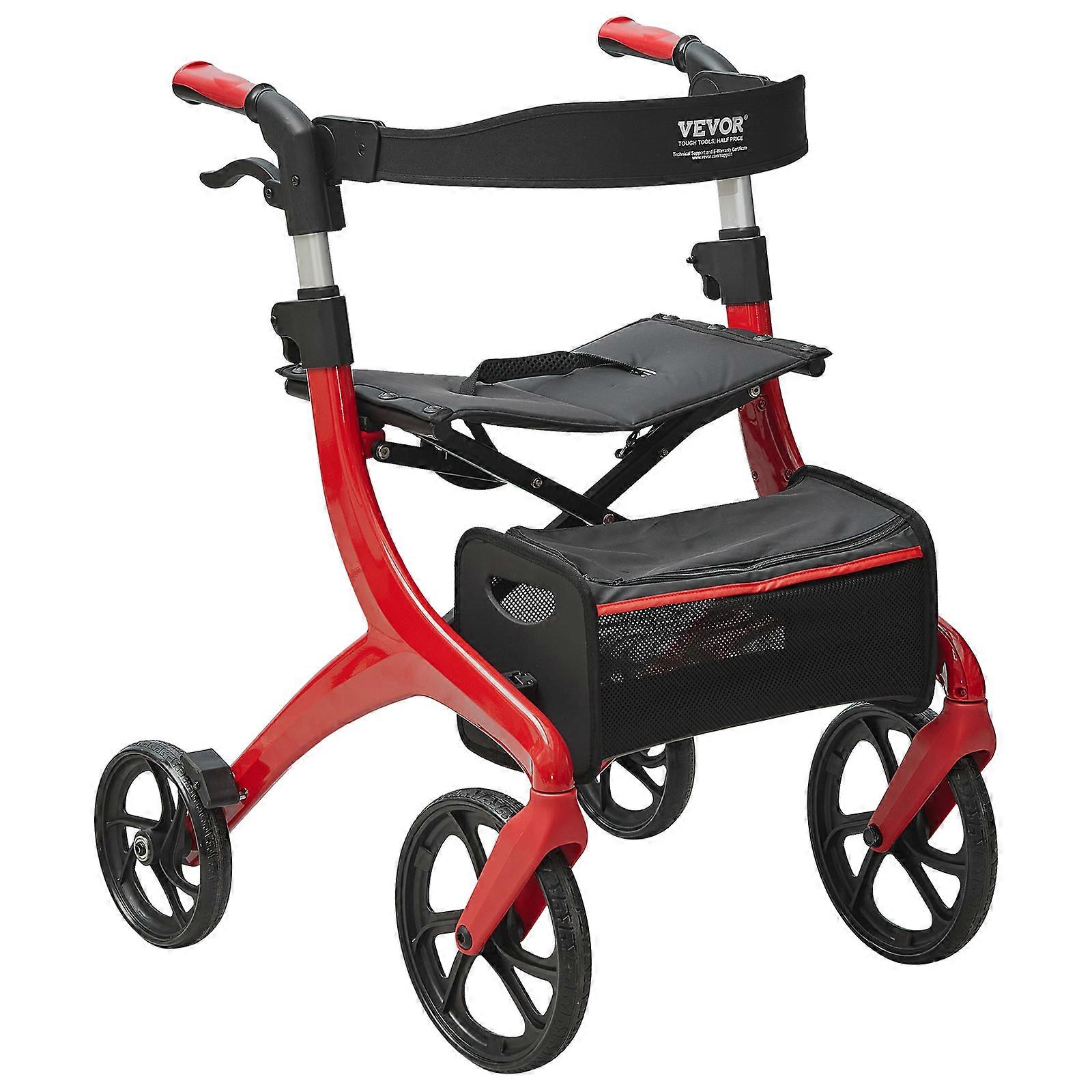 Folding Rollator Walker for Seniors and Adults, Lightweight Aluminum Rolling Walker with Seat and Adjustable Handle
