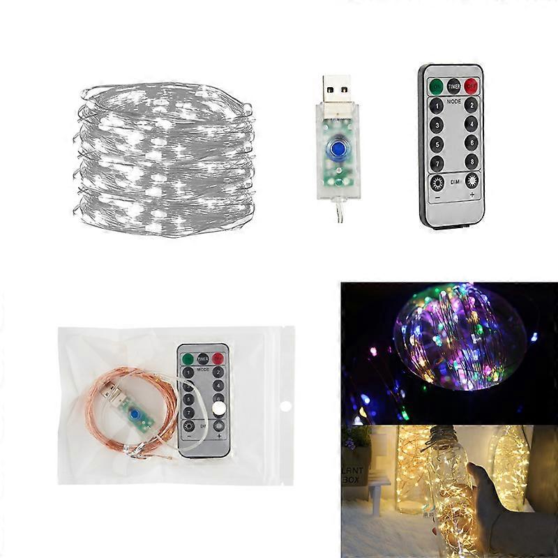 LED copper wire string fairy lights Christmas party with remote control battery powered