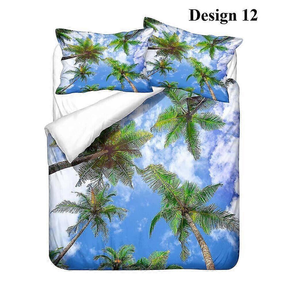 v388 ملاءات السرير شاطئ البحر أشجار النخيل عطلة عيد ميلاد هدية تصميم غطاء لحاف مجموعة ملاءات السرير IU388