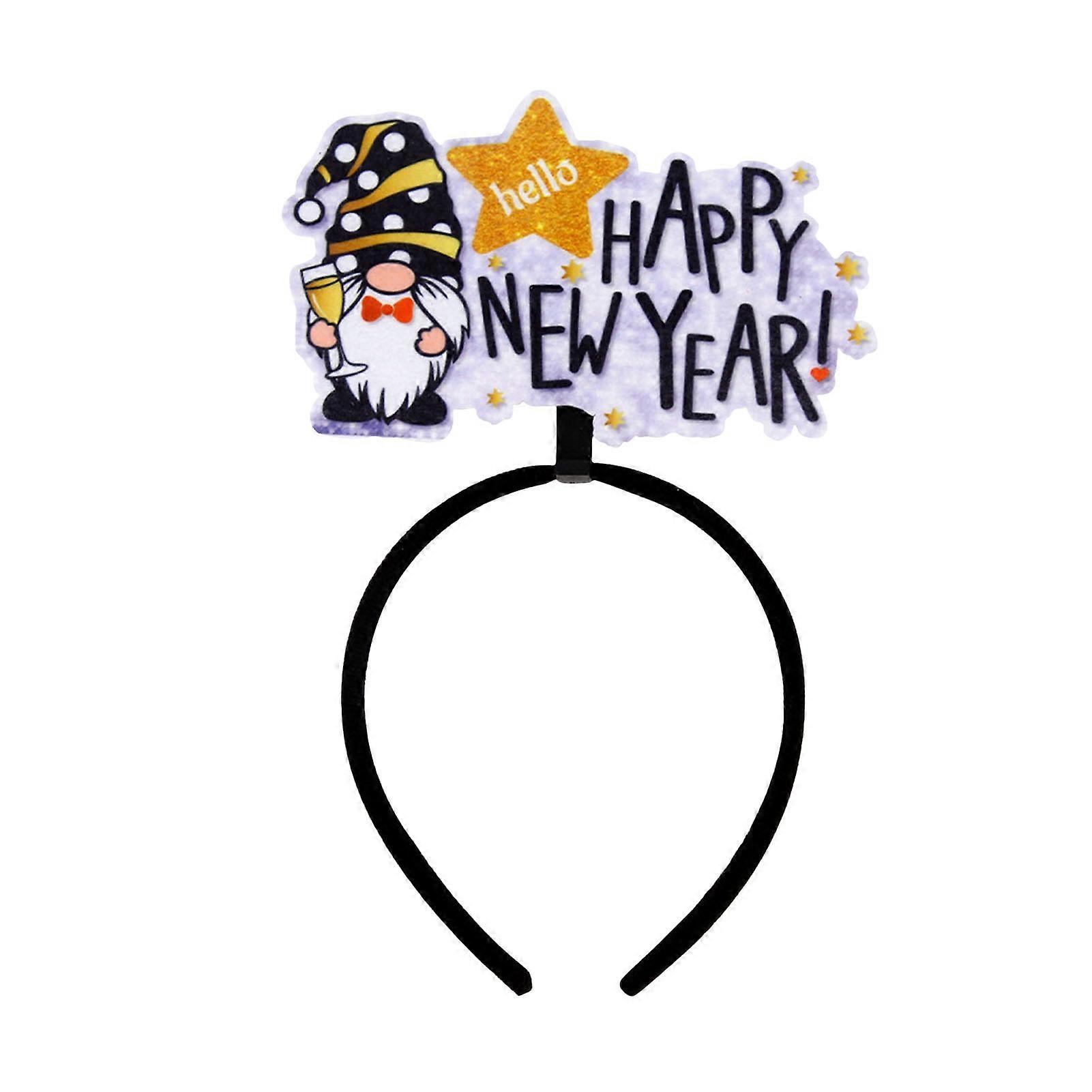 Elastic Hair Hoop Men Women New Year Theme Headband HAPPY NEW YEAR Decoration Versatile Hair Accessory