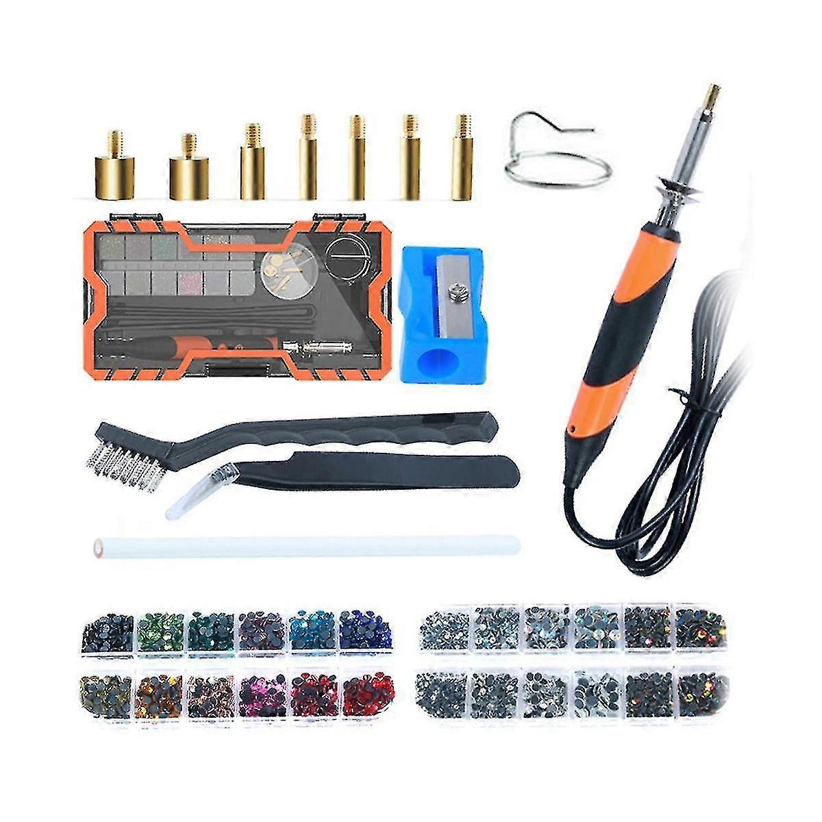 Hot Fix Strass Applicator Tool Hot Fixed Applicator Rhinestones Kit Bedazzler Kit con strass Eu Plug