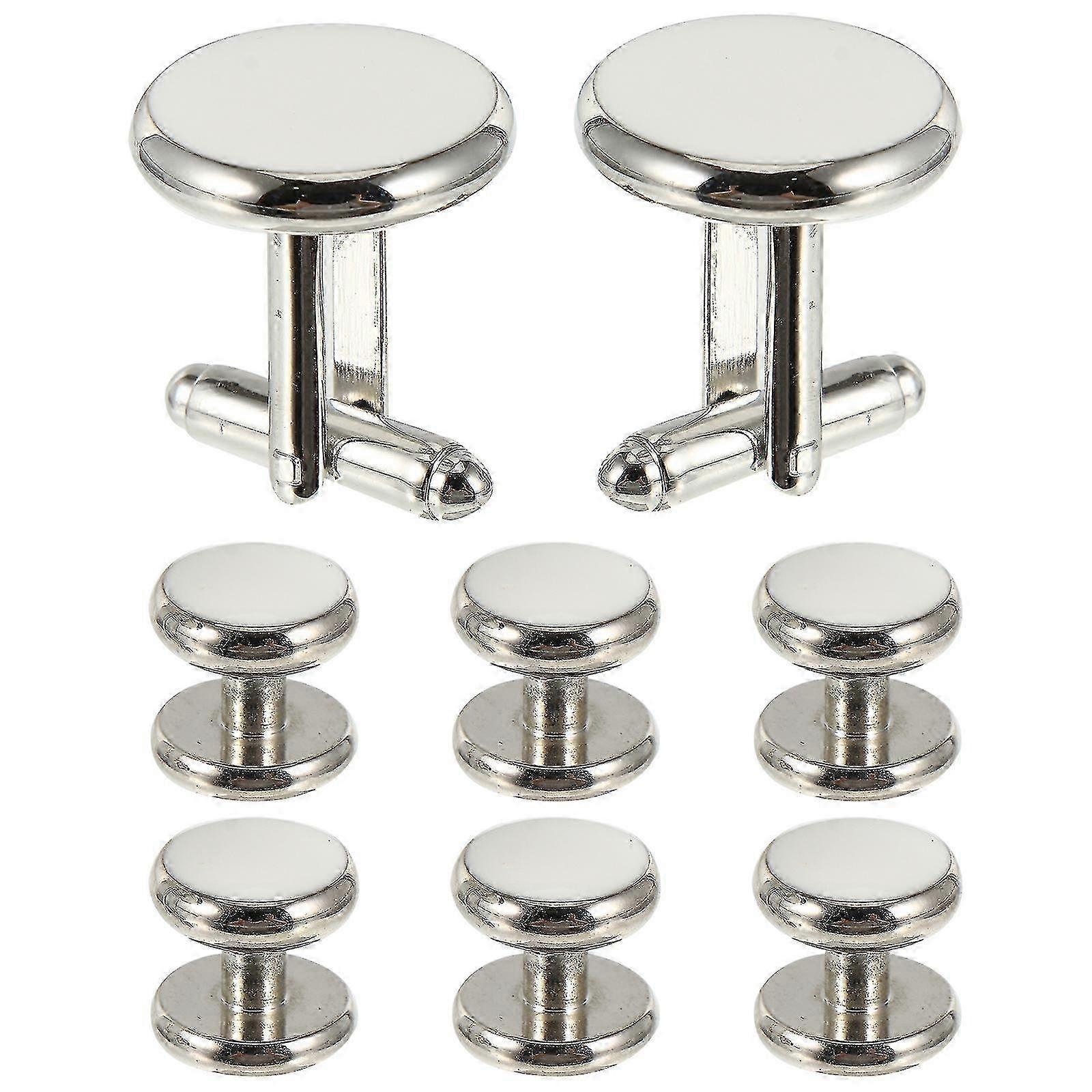 1 lot de 8 boutons de manchette de style français pour homme, boutons de manchette ronds artisanaux