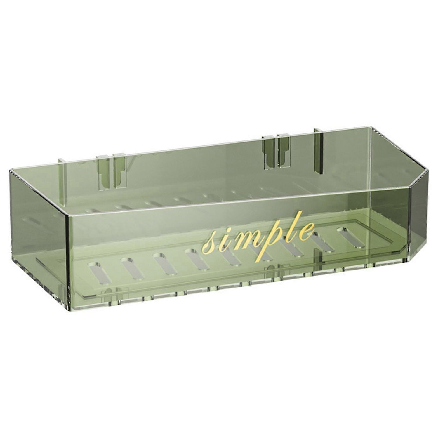 Storage Rack Hollow Design Wall Mounted Transparent Large Capacity Bathroom Shampoo Sundries Storage