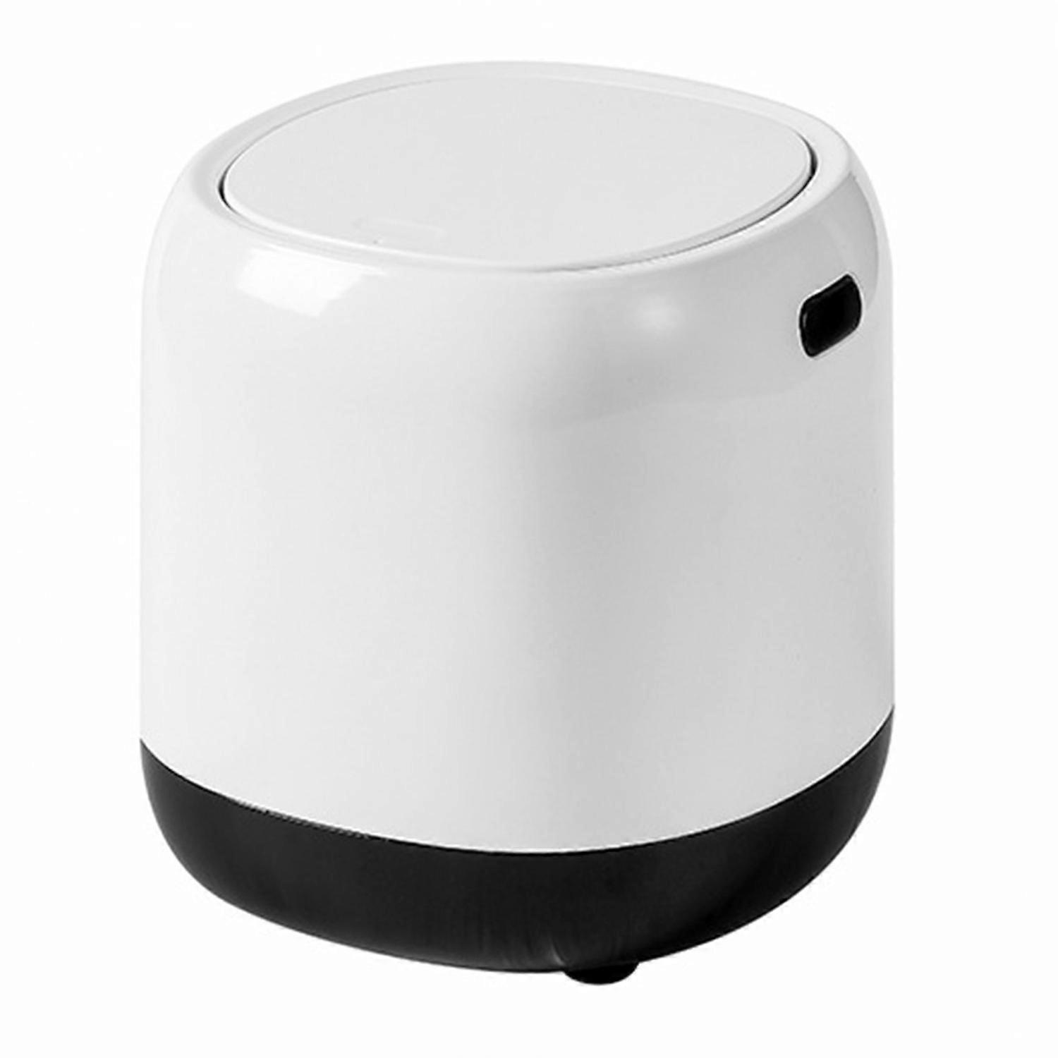 Mini Desktop Waste Bin with Pop-up Lid Large Opening Easy to Clean Small Size Hidden Bag Inside