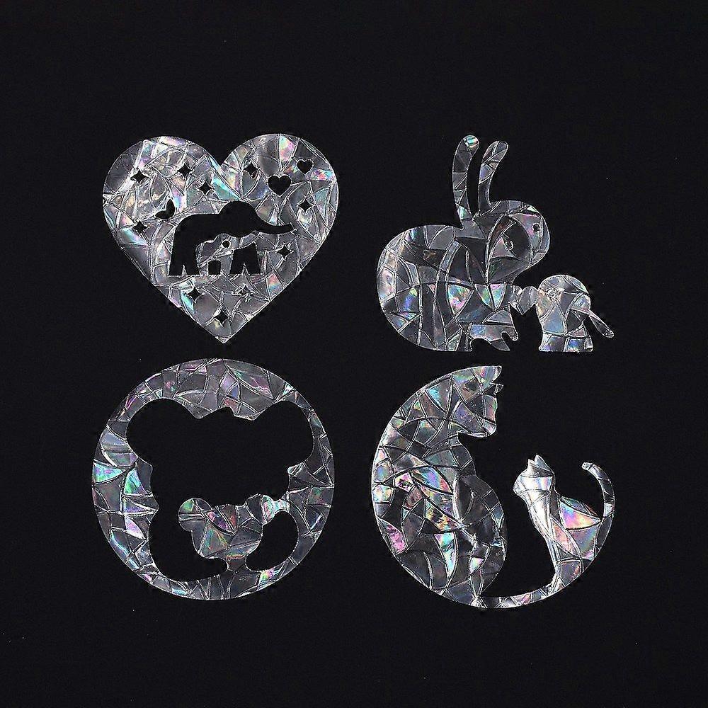 Waterproof PVC Colored Laser Stained Window Film Adhesive Stickers with Colored Blank Paper Envelopes Mixed Patterns Stickers: 108~120x120mm; Envelope