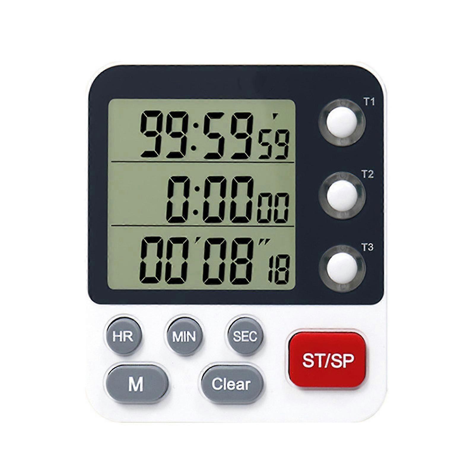 Digital Kitchen Timer With Memory Function Large LCD Display 3 Independent Timing Time Manager for