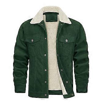 Youthup Herren Cord Dicke Fleece Gefütterte Jacke L Grün
