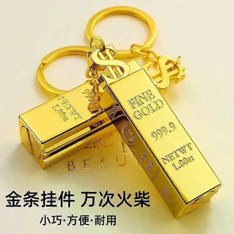 2024 New 10000 Match Lighter Windproof High Value Gold Bar Shape Kerosene Lighter Creative Personality Anti-drop cool lighter