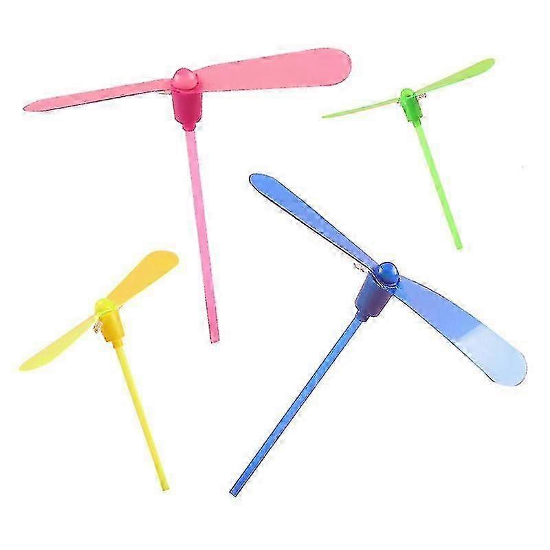 4pcs Plastic Flying Dragonfly Hand Rub Plastic Propeller Toys Dragonfly Toy Flying Helicopter Toys