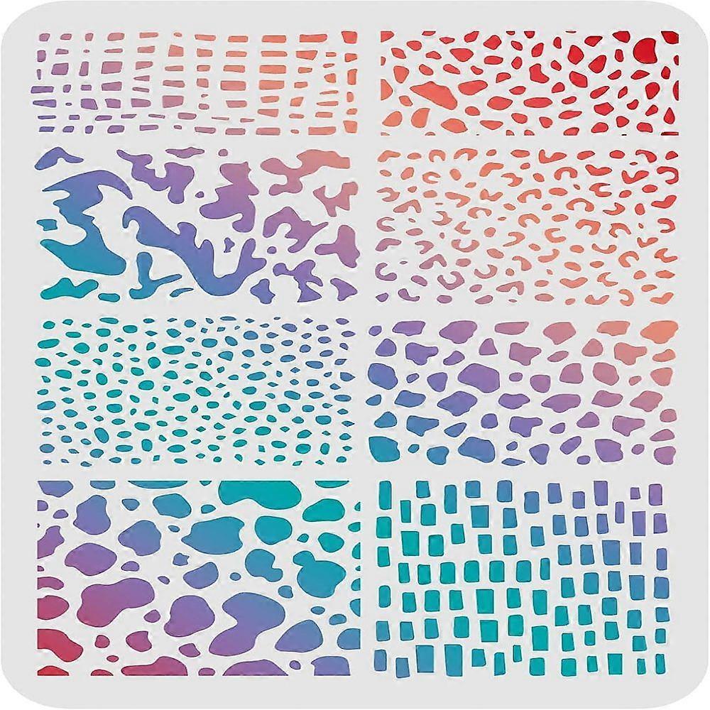 1pc Animal Print Stencils Template 8.3x11.7inch Plastic Leopard Alligator Scale Drawing Painting Stencils Rectangle Reusable Stencils for Painting on 
