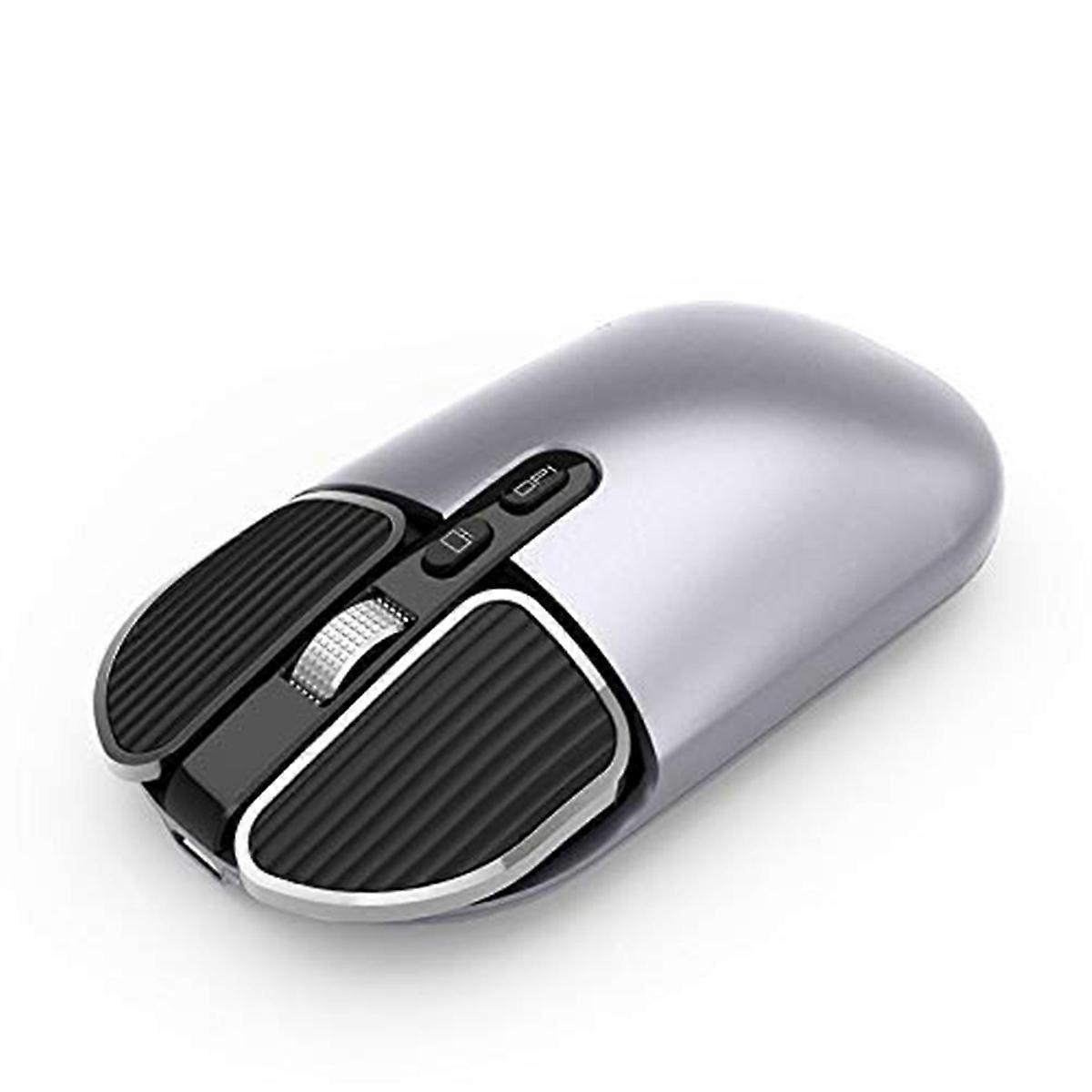 Wireless Mouse with Bluetooth Dual Mode (BT5.1+USB 2.4G), Rechargeable, Silent, Low Power Consumpti