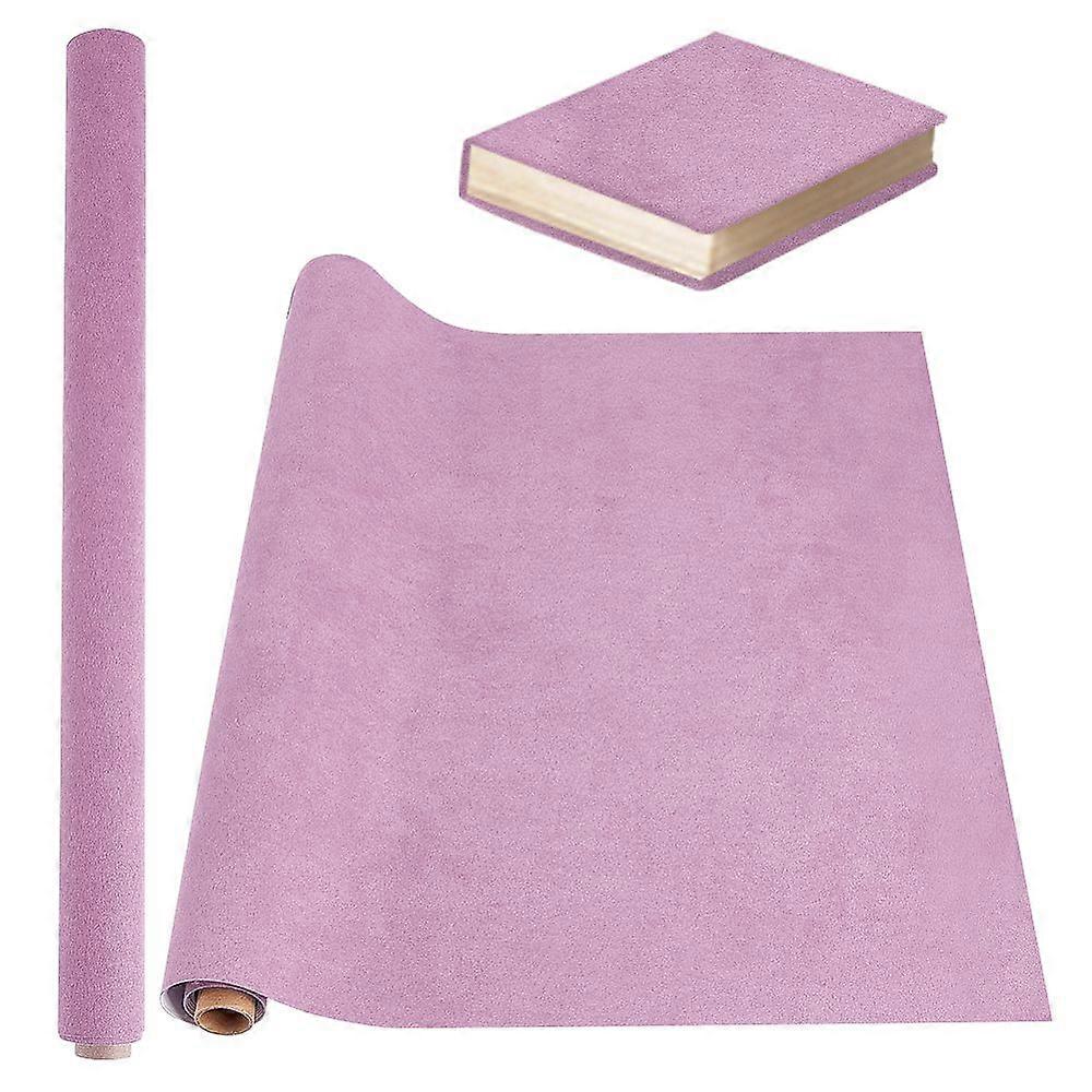 DIY Imitation Leather Fabric with Paper Back Kraft Cardboard Mailing Tubes and Handmade Soap Wrap Bands Plum 430x1000mm 1 sheet