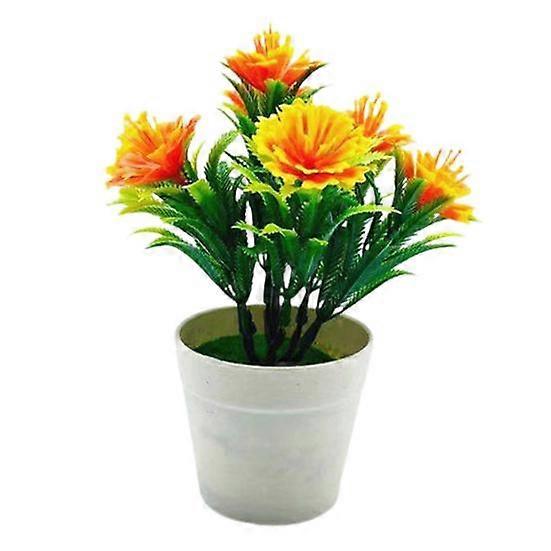 1 Set Artificial Plant Pot Kapok Flower Windowsill Ornaments Plastic Micro landscape Simulation Bonsai for Garden
